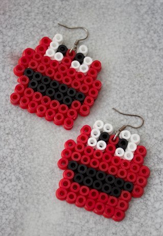 ELMO HANDMADE HAMA BEADS EARRINGS