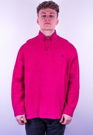 VINTAGE RALPH LAUREN 1/4 ZIP SWEATSHIRT IN RED