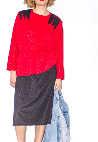 VINTAGE 80'S VIBRANT FIRE FLAME DRESS