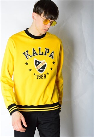 VINTAGE 90S YELLOW FINLAND HOCKEY SWEATSHIRT