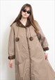VINTAGE 90S FAUX FUR LINING TRENCH COAT