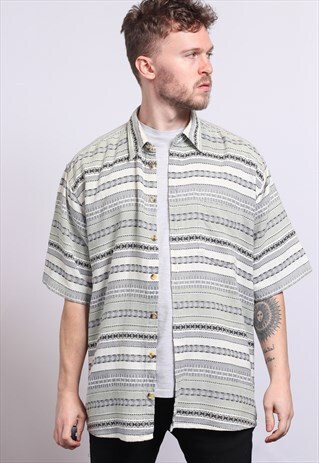 VINTAGE AZTEC PATTERNED SHIRT