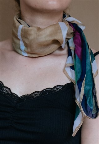 VINTAGE 80S ABSTRACT PRINT SCARF
