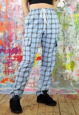 Cargo Trousers in blue check