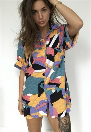 PATTERNED OVERSIZED RETRO VINTAGE UNISEX FESTIVAL SHIRT