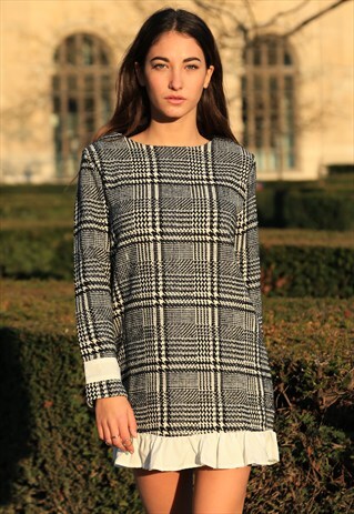 HOUNDSTOOTH MINI DRESS