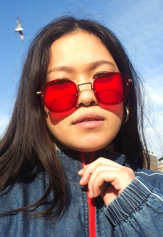 RED WENDY GOLD FRAME SUNGLASSES