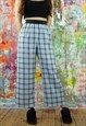 CROP TROUSERS & CROP TOP CO-ORDINATES IN BLUE CHECK
