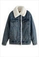 DENIM JACKET WITH FAUX FUR LINING