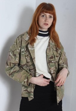 Vintage 90's Grunge Camouflage Military Jacket - Green