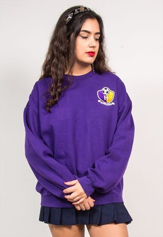 VINTAGE 90'S PURPLE TEAM SPORT SWEATSHIRT