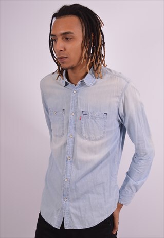 LEVI'S MENS VINTAGE SHIRT MEDIUM BLUE 90S