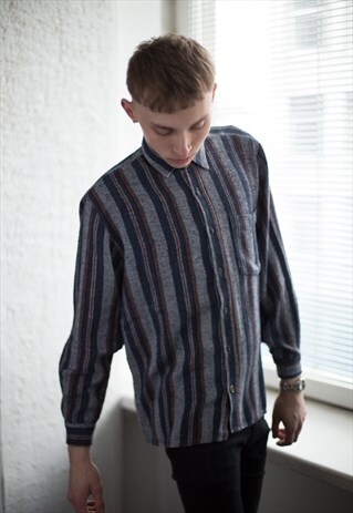 VINTAGE 80'S WARM STRIPED SHIRT