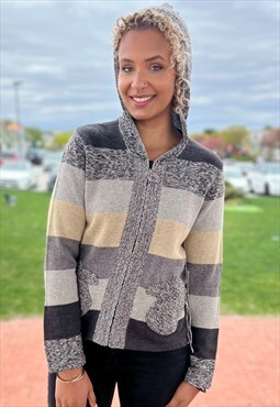 Ombre Grey Heather Hoodie Cardigan