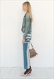 VINTAGE Y2K SEXY CONTRAST STICH DENIM BLAZER IN DIRTY DENIM