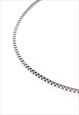 STAINLESS STEEL SILVER FINISH SQUARE LINK BOX CHAIN NECKLACE