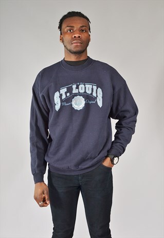 VINTAGE SAINT LOUIS SWEATSHIRT NAVY BLUE