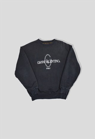 VINTAGE 90S GIANNI VALENTINO EMBROIDERED LOGO SWEATSHIRT