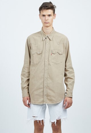 VINTAGE BEIGE LEVI'S LONG SLEEVE SHIRT