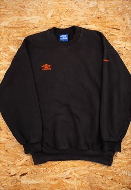 '90s Umbro Black Embroidered Small Logo Sweatshirt - B1939