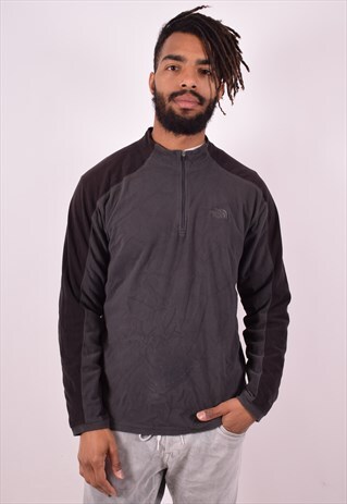 THE NORTH FACE MENS VINTAGE FLEECE JUMPER LARGE GREY 90S