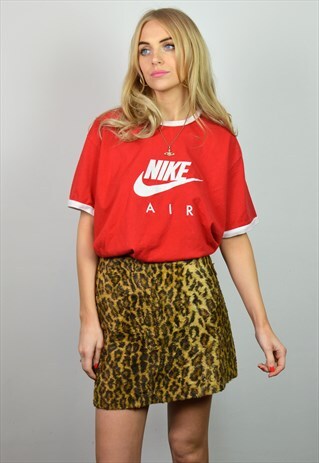 VINTAGE 90S NIKE OVERSIZE RED & WHITE LOGO T-SHIRT