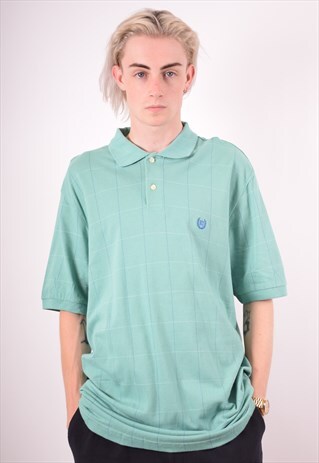 CHAPS RALPH LAUREN MENS VINTAGE POLO SHIRT MEDIUM GREEN 90S