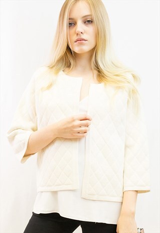 THREE QUARTERS SLEEVES KNITTED SHORT CARDIGAN CY
