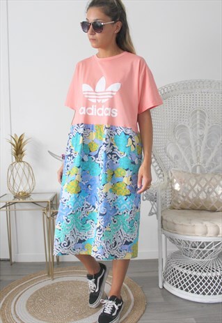 DRESS TEE-SHIRT VINTAGE PRINTED FABRIC