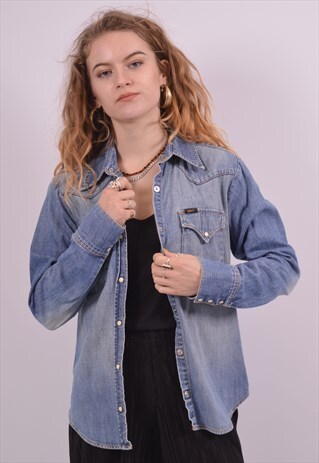 VINTAGE LEE DENIM SHIRT BLUE