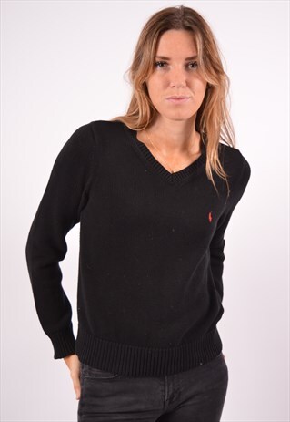 VINTAGE RALPH LAUREN JUMPER SWEATER BLACK