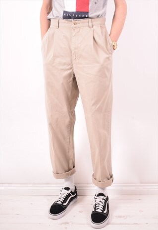 POLO RALPH LAUREN MENS VINTAGE TROUSERS W30 L30 GREY 90S