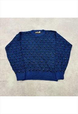 Vintage abstract knitted jumper Men's L