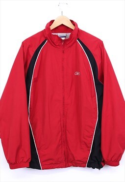 Vintage Reebok Windbreaker Jacket Red Zip Up With Chest Logo