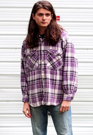 1990'S VINTAGE OVERSIZED 'GRUNGE' CHECK SHIRT