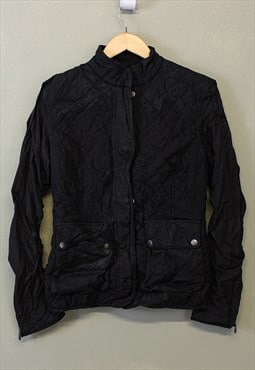 Vintage Belstaff Quilted Puffer Jacket Black Zip Up Sleeves 