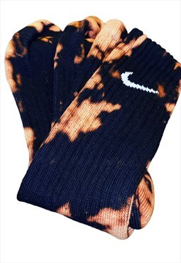 Nike custom tie dye socks - tiger theme unisex 5-8 U.K