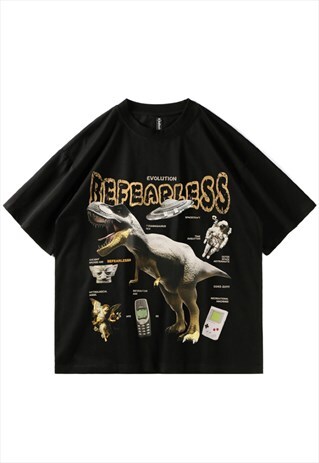 KALODIS JURASSIC DINOSAUR PRINT LOOSE T-SHIRT
