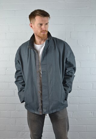 VINTAGE WRANGLER NAVY/CHARCOAL WAX JACKET WORKWEAR