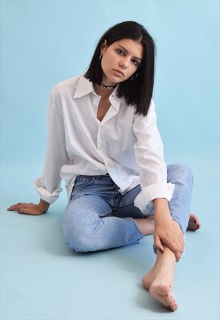 90'S RETRO FESTIVAL OVERSIZED STRIPED NEUTRAL SHIRT TOP