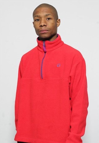 VINTAGE JACK WOLFSKIN 1/4 ZIP FLEECE RED