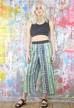 Trousers in tiny aztec sequins 