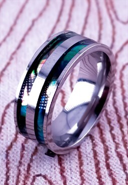 CRW Silver Colorful Shell Ring