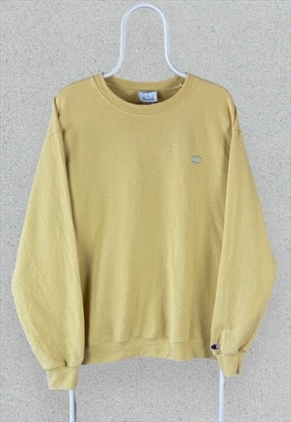 VINTAGE CHAMPION YELLOW SWEATSHIRT PULLOVER MENS LARGE