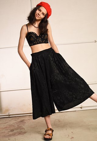 VINTAGE 90'S RETRO LOOSE PARIS CHIC CULOTTES TROUSERS