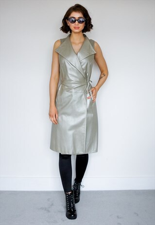 NICOLE FARHI LEATHER DRESS