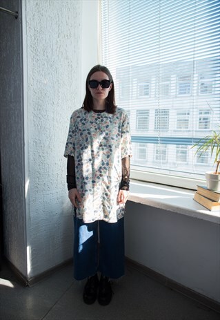 VINTAGE 60'S MULTICOLOUR PASTEL SHORT SLEEVED BLOUSE