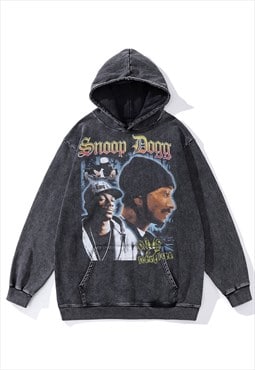 Snoop Dogg hoodie vintage wash rapper pullover hiphop jumper