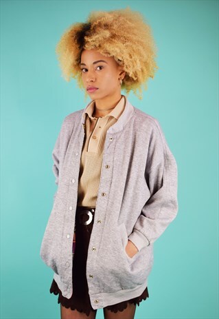 VINTAGE 90'S REVERSIBLE PLAIN/PRINT BOMBER JACKET