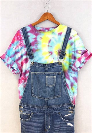VINTAGE 90S TIE DYE TEE T-SHIRT RAINBOW PSYCHEDELIC
